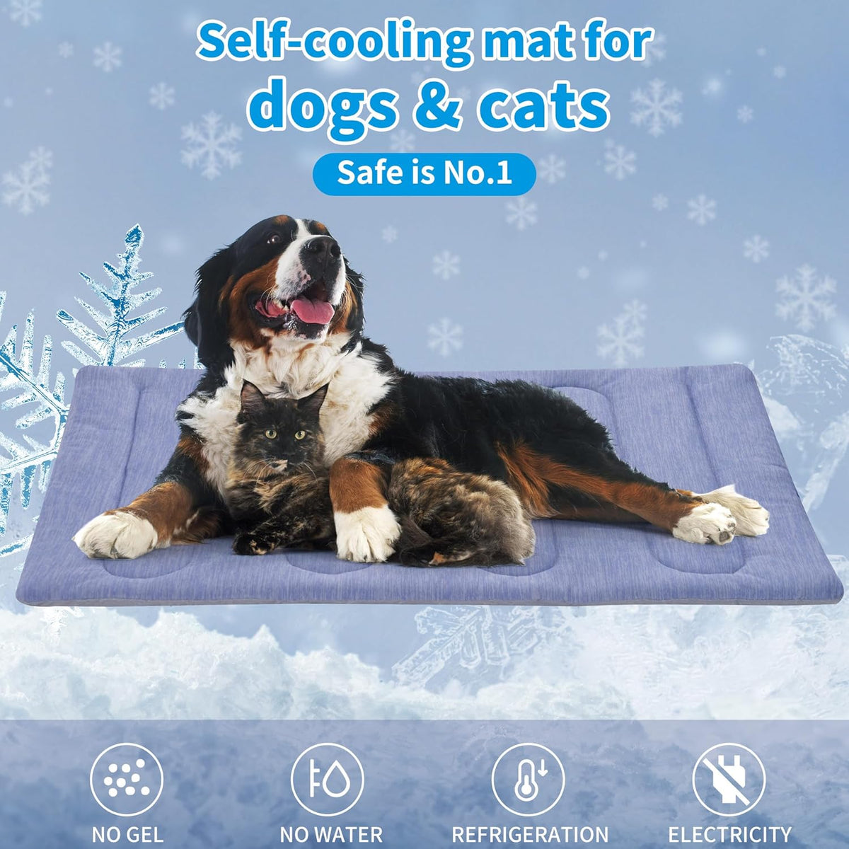 Cooling Mat for Large Dogs - Double-Sided Waterproof &