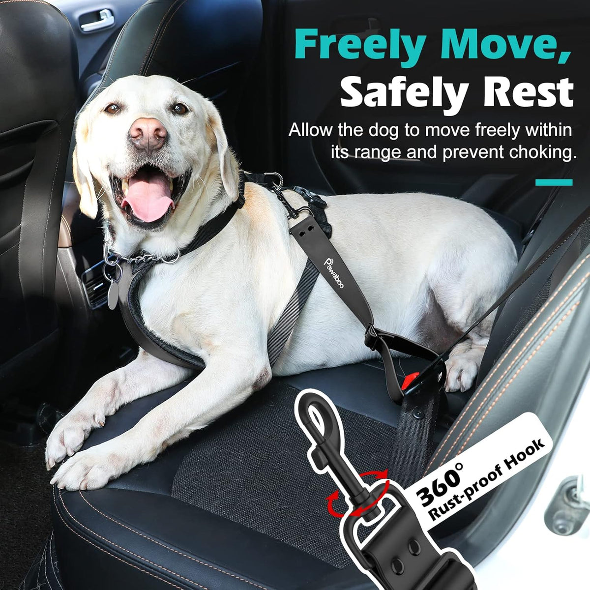 Dog Car Seatbelt, 20 in Adjustable Universal Pet Safety