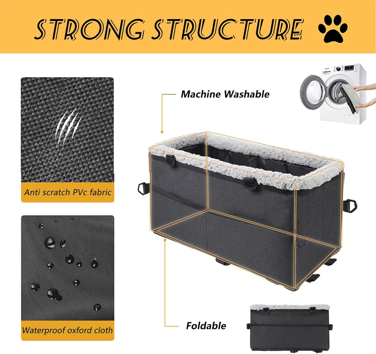 Center Console Dog Car Seat for Small Dogs Pets Under 20lbs