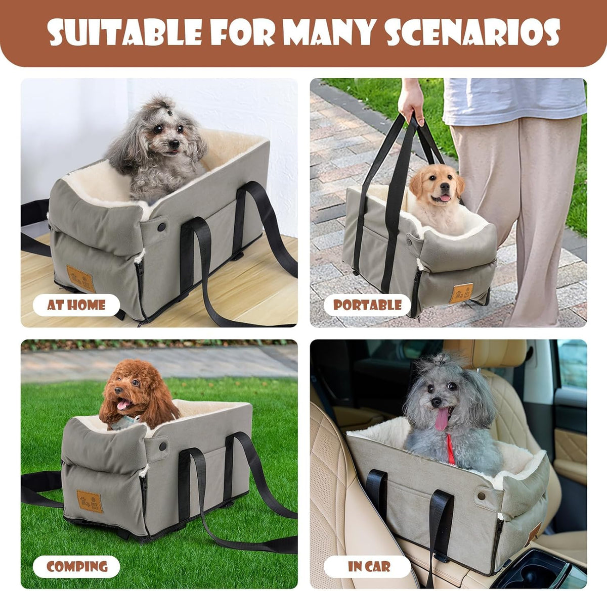 Dog Car Seat for Small Dogs Cats, Pet Travel Car Seat