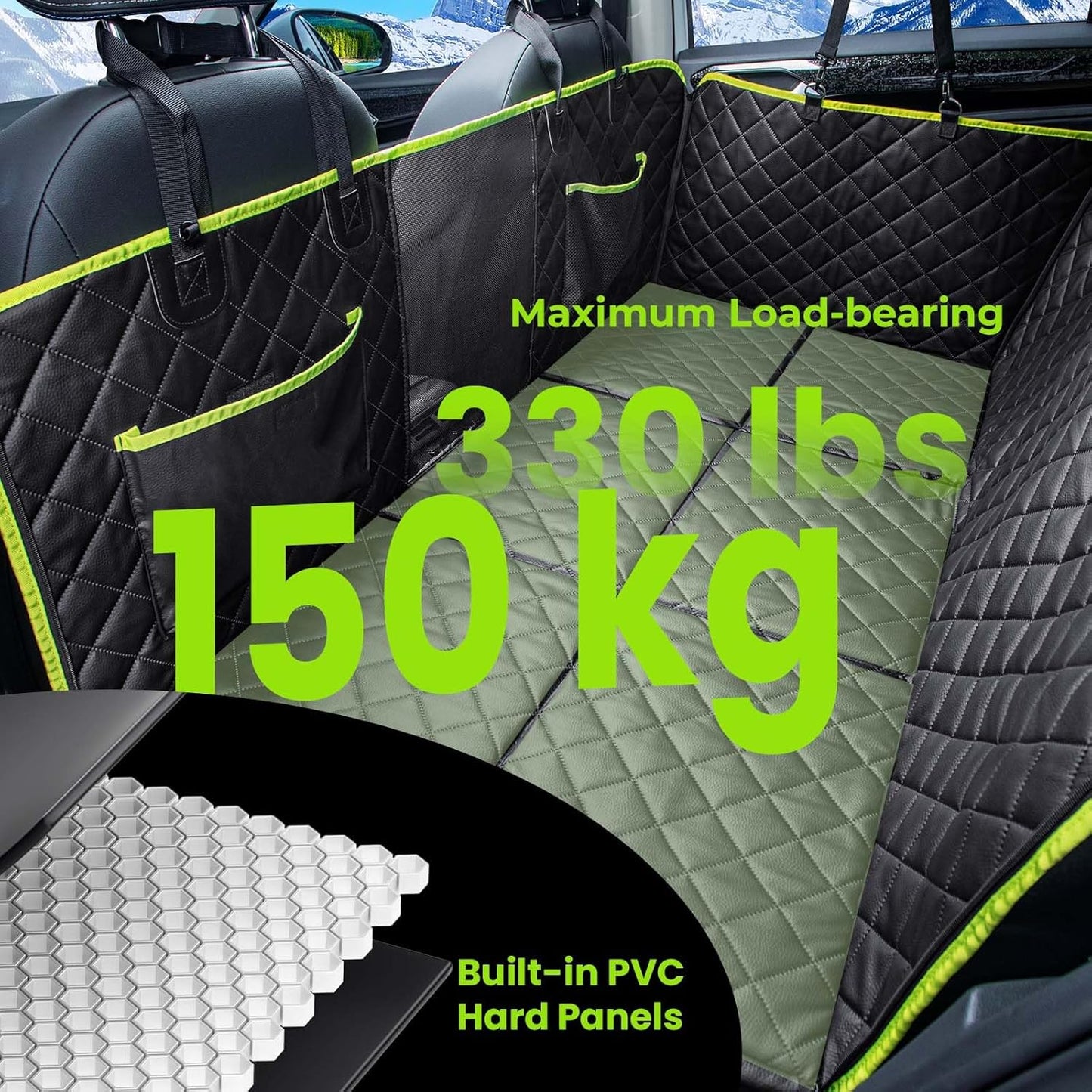 Dog Car Seat Cover for Back Seat, Waterproof Leather Fabric