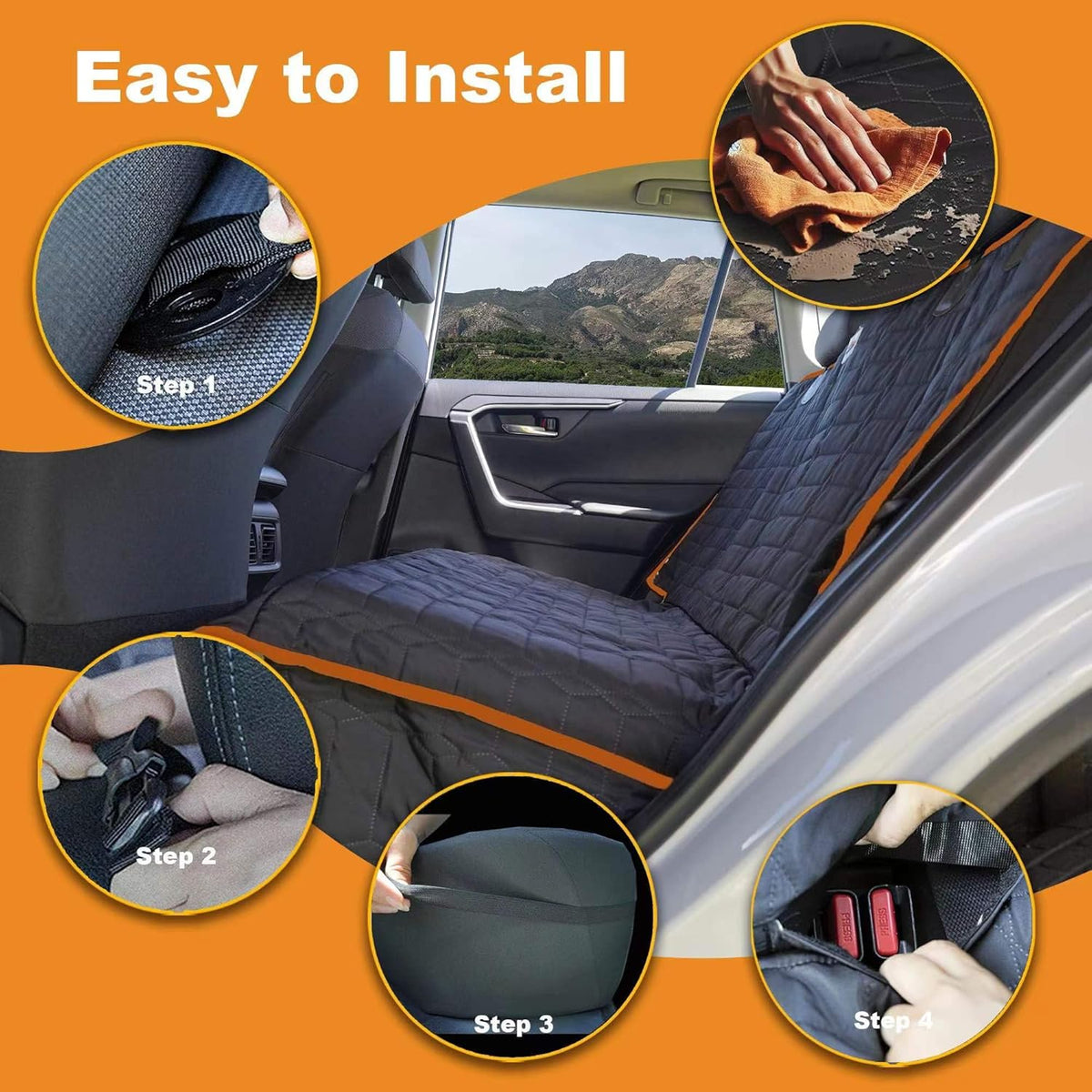 Dog Seat Cover for Back Seat Waterproof Bench Seat Covers