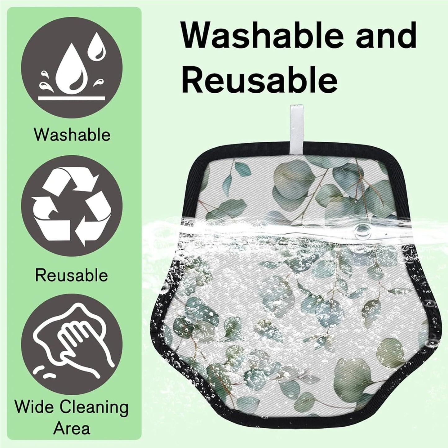 Spring Eucalyptus Leaves 2Pcs Electrostatic Reusable Pet