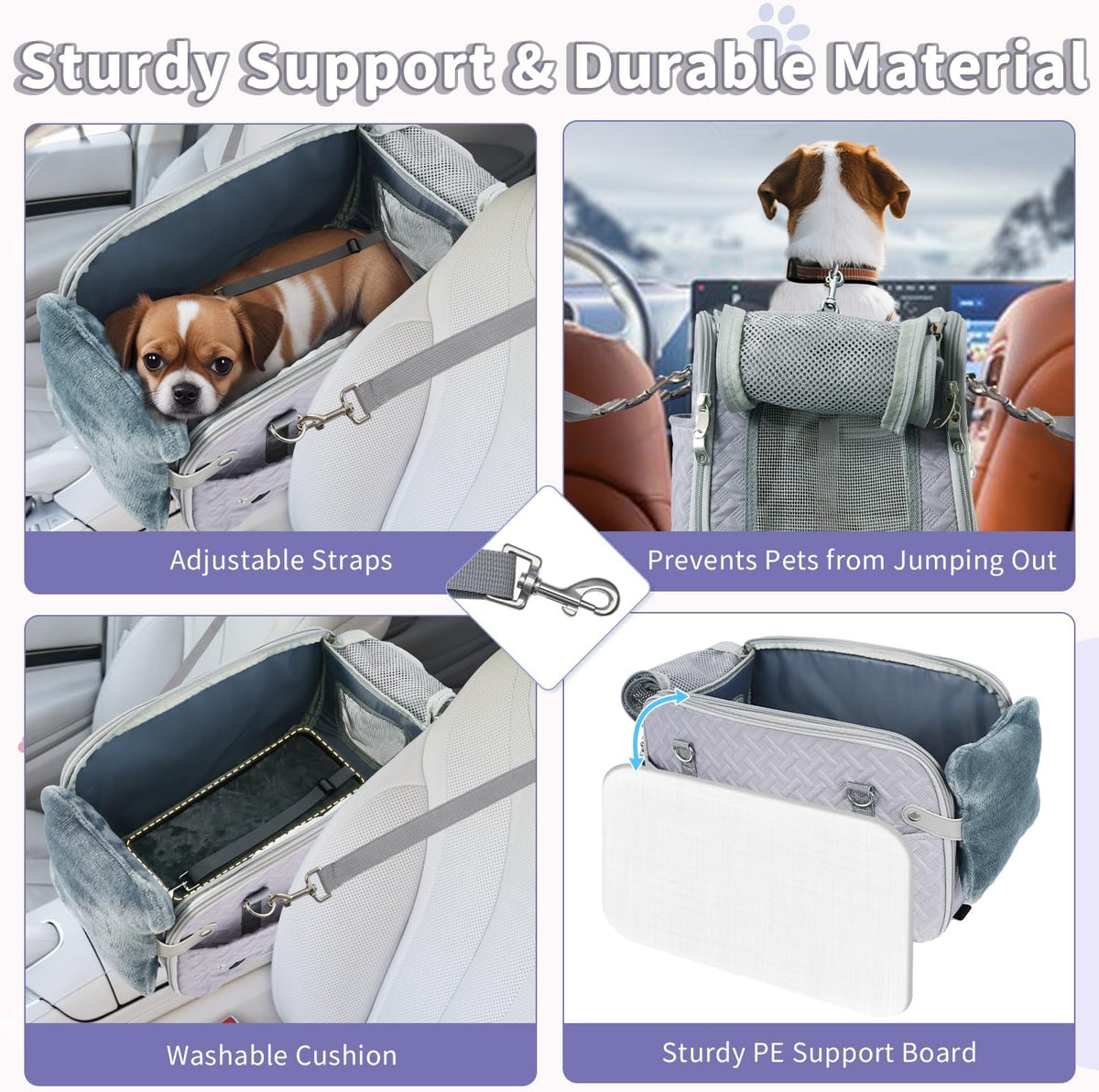 Center Console Dog Car Seat, Portable Dog Car Seat with