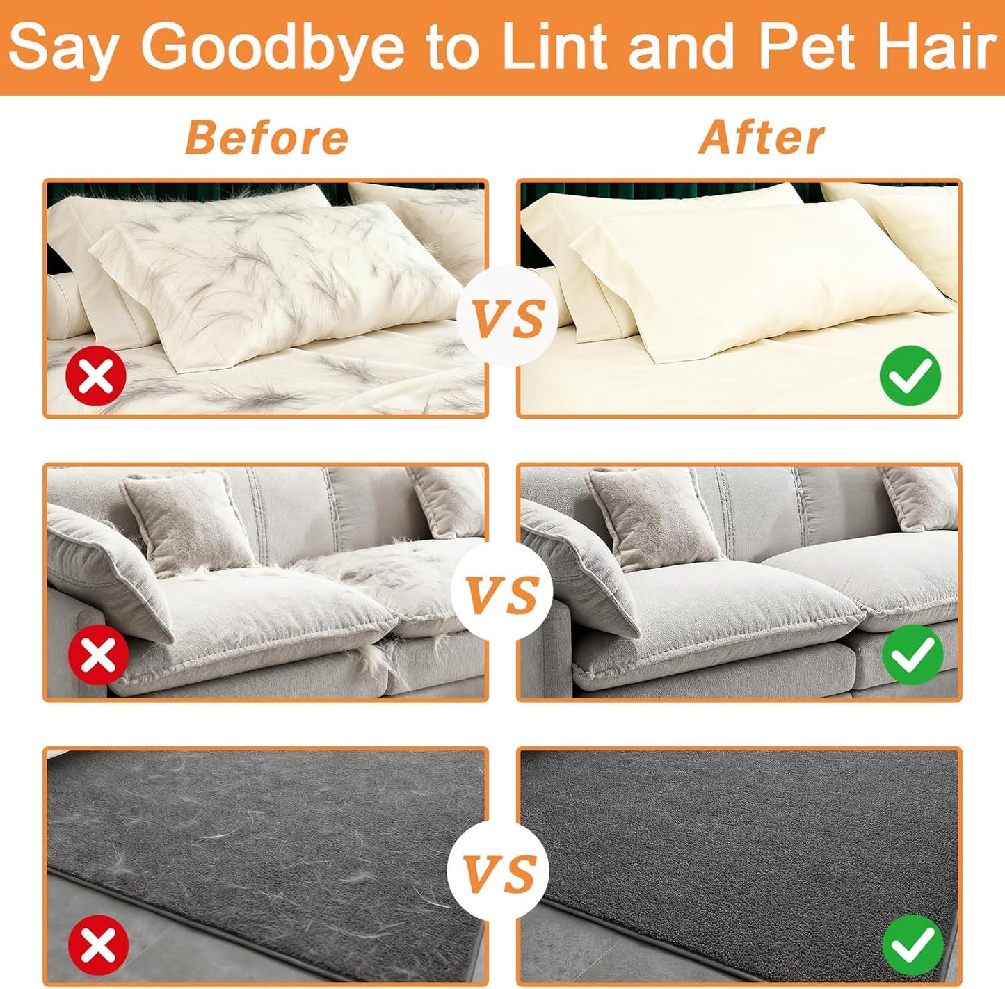 Pet Hair Removal Glove ,2025 Upgrade Five-Finger