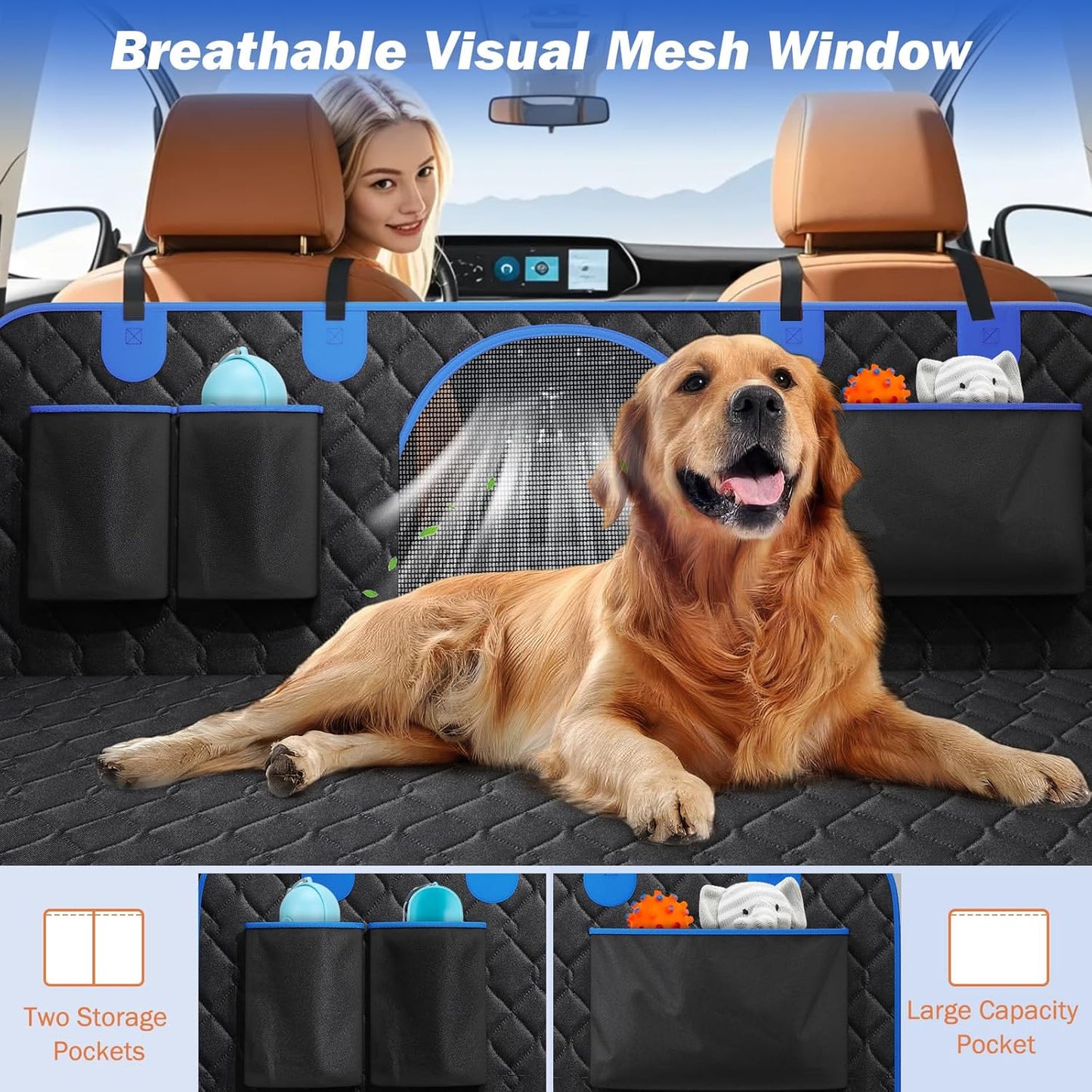 Back Seat Extender for Dogs, Dog Car Seat Cover for Back