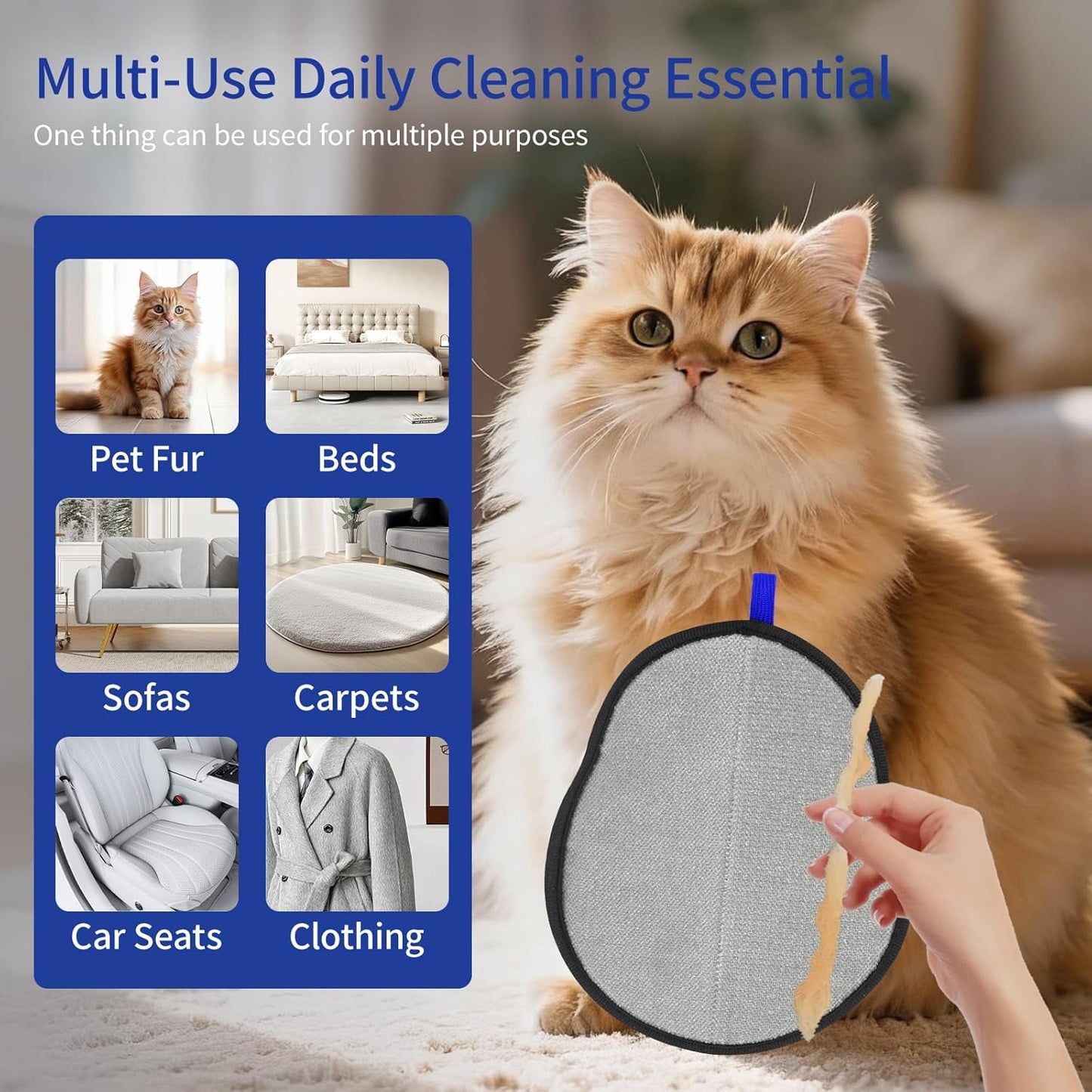 Pet Hair Removal Glove, Magic Brush Electrostatic Mitt