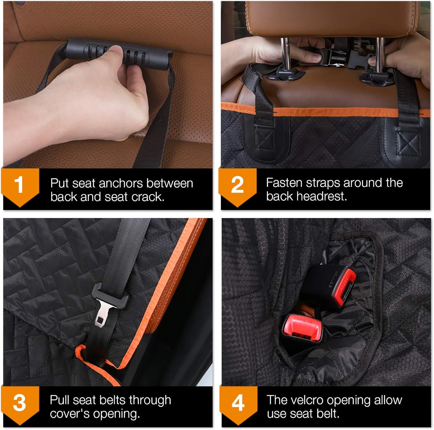 Back Seat Cover for Truck, Easy-Install Dog Bench Seat
