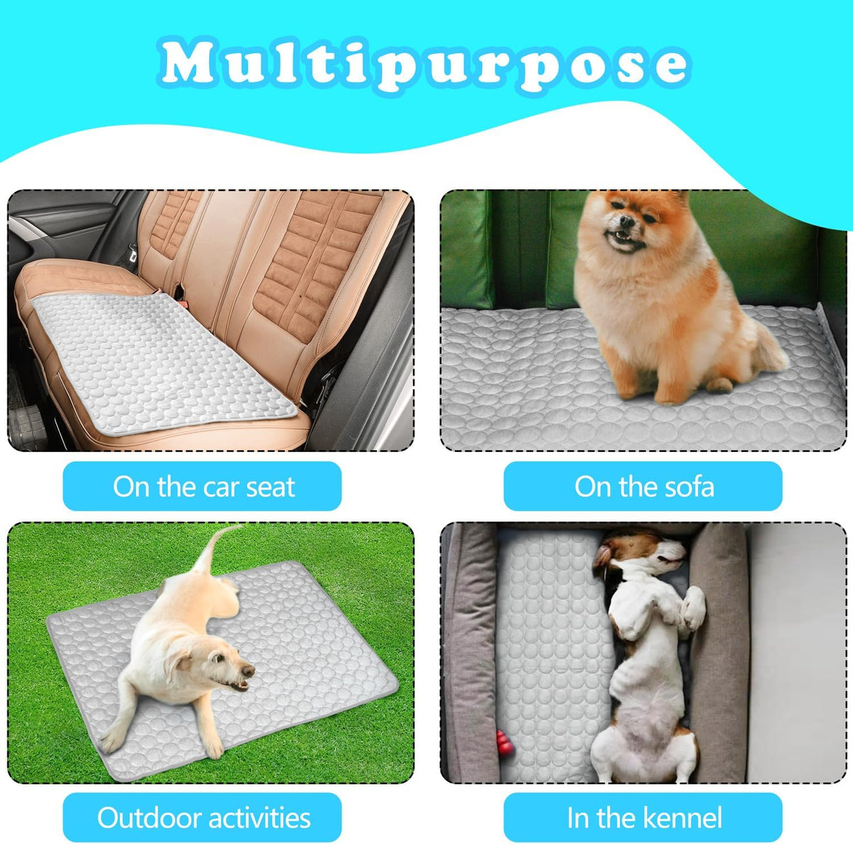 Dog Cooling Mat for Dogs, Pet Cooling Pad Bed for Dog Easy