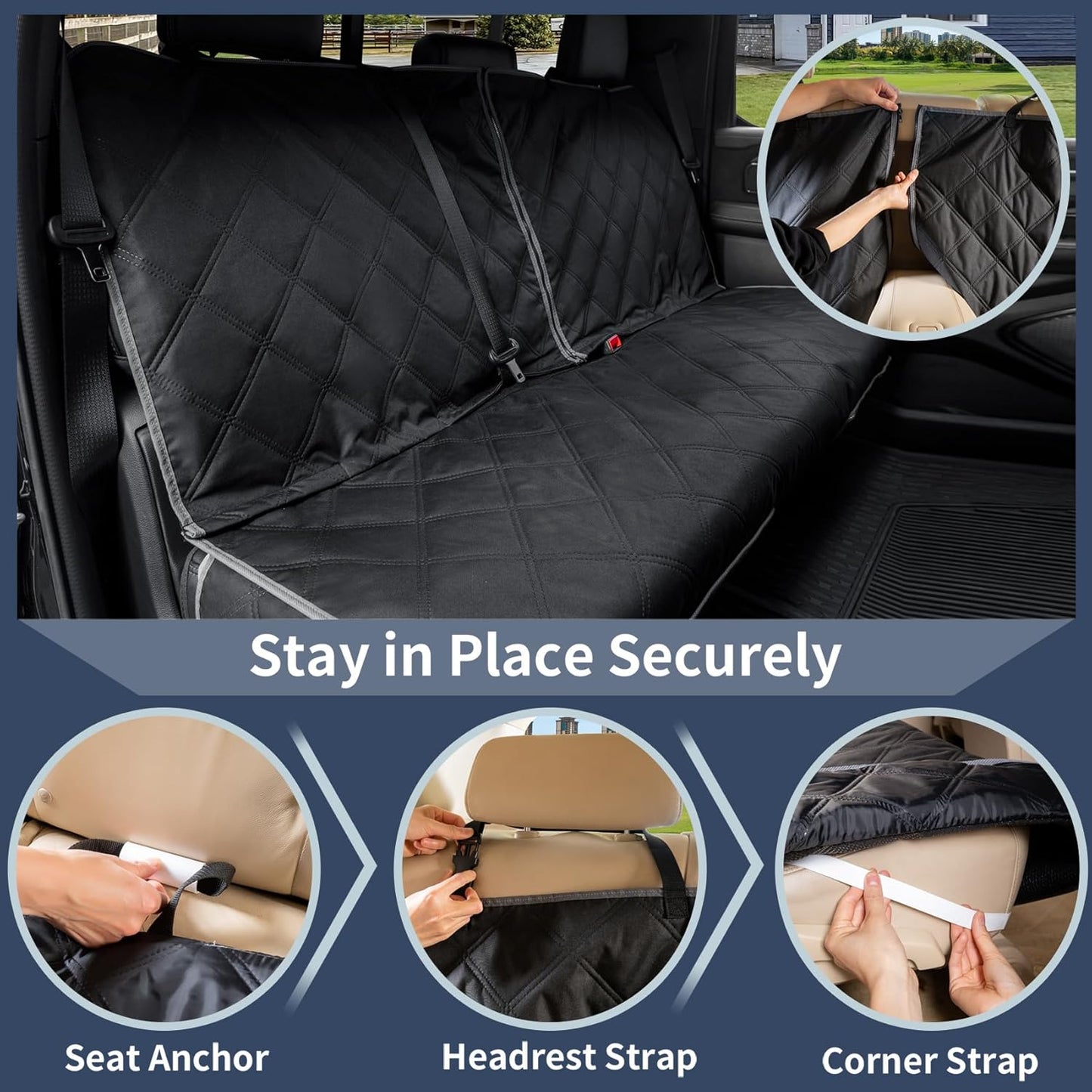 Trucks Dog Car Back Seat Cover for Ram1500/F150/GMC