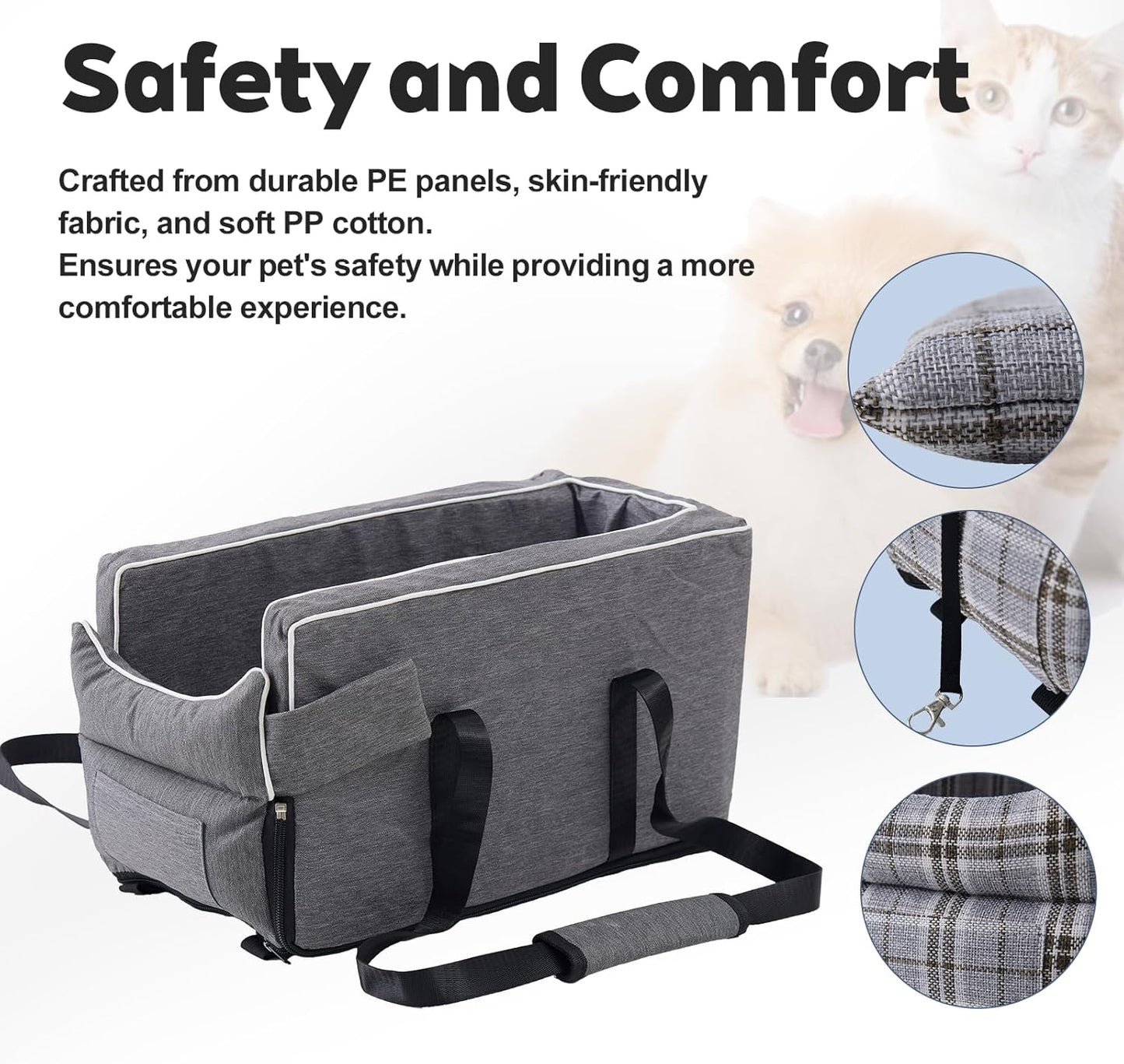 Dog Car Seat for Small Dogs - Portable Center Console