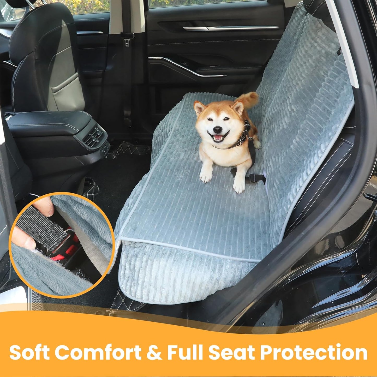 Dog Car Seat Cover for Front or Back Seat, Soft Flannel Pet