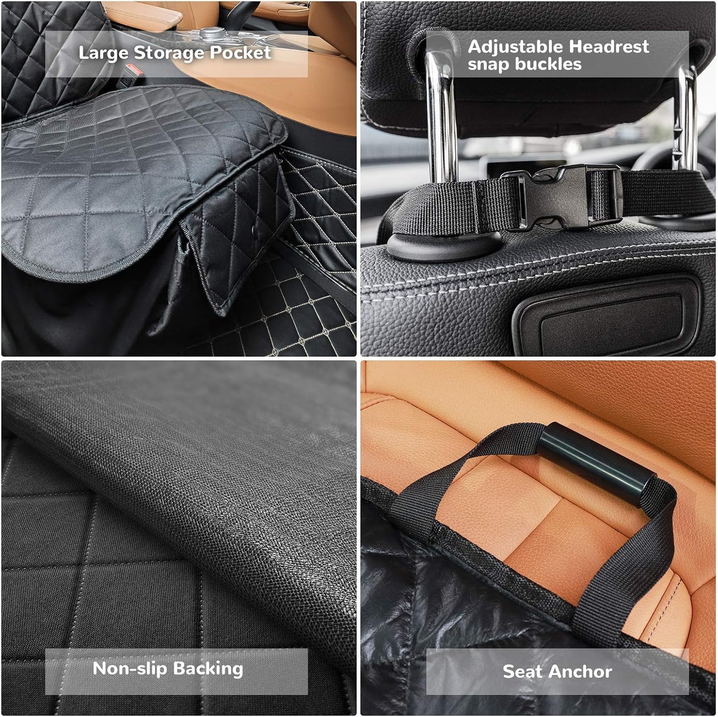 Dog Car Seat Cover for Front Seat, Waterproof Pet Car Seat