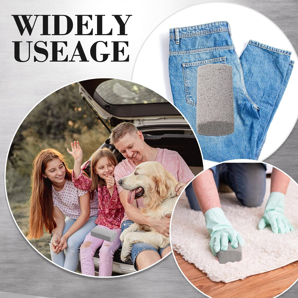 Loopeer 2 Pcs Pet Hair Remover Pumice Stone for Dog Cat Hair Removal Cleaning Pet Fur Stone 6 Inch Dog Fur Cleaning Tool for Car Interior Bedding Carpet Couch Furniture(3.74 x 2 x 1.6 in)