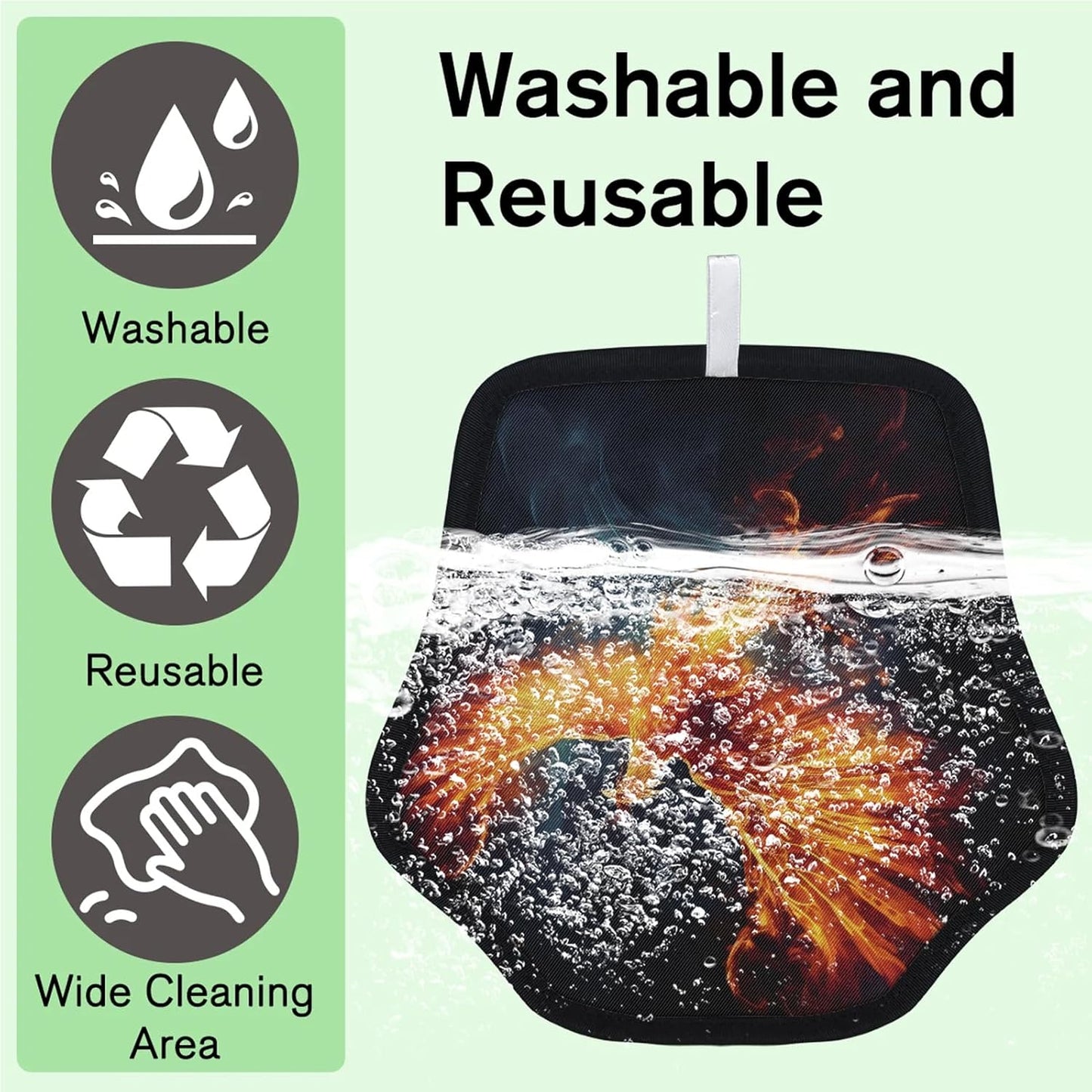 Fire Phoenix Print 2Pcs Electrostatic Reusable Pet Hair