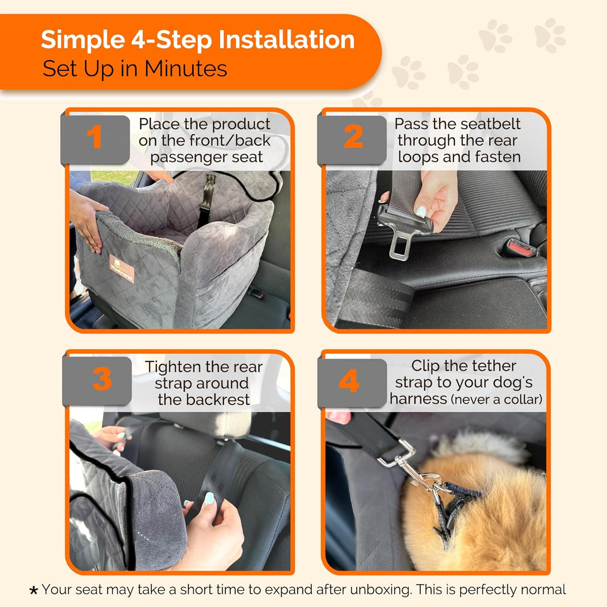 Yara’s Woofyverse Dog Seat for Car – Booster Seat for Small