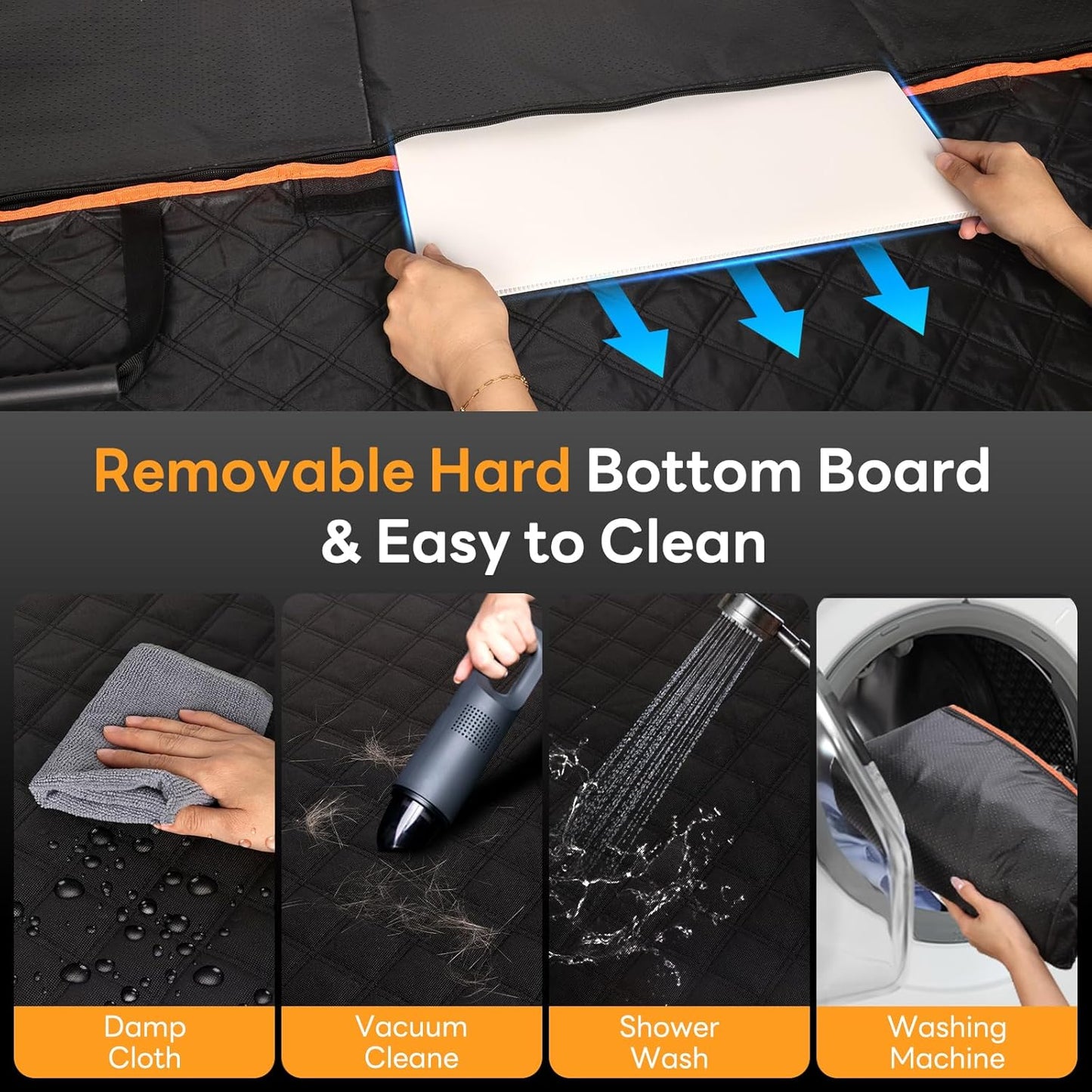 Dog Car Seat Cover for Back Seat Hard Bottom - Waterproof