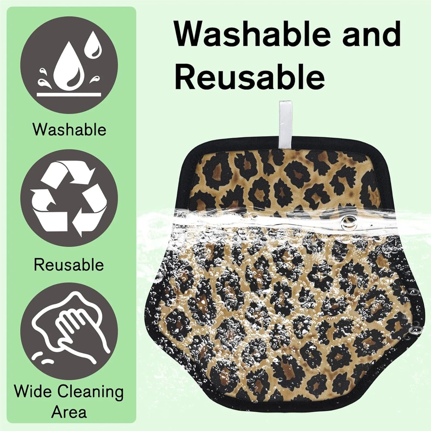 Leopard Print Skin 2Pcs Electrostatic Reusable Pet Hair