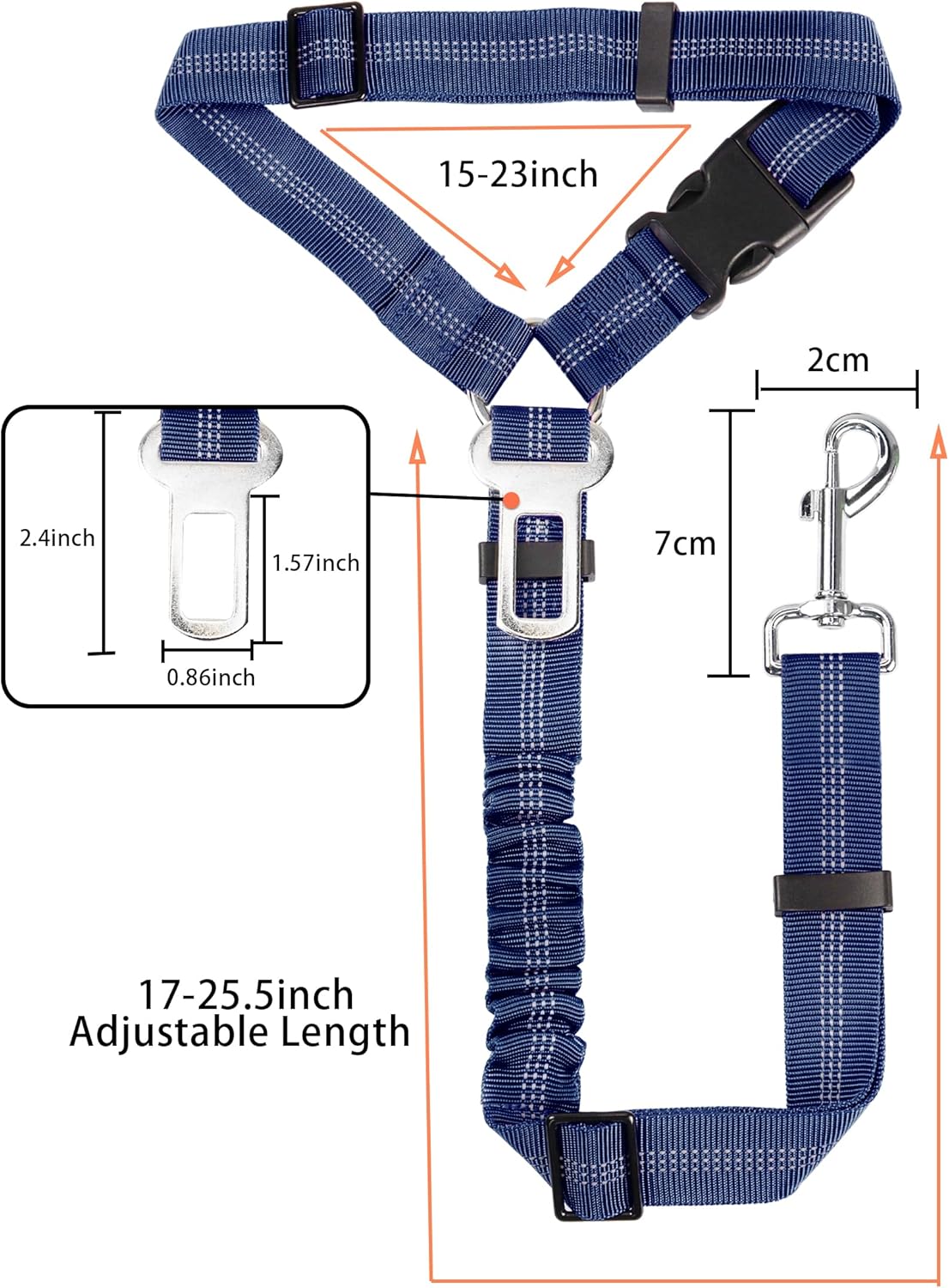 YAOHDAO Dog Seat Belt Harness for Car, Restraint Adjustable