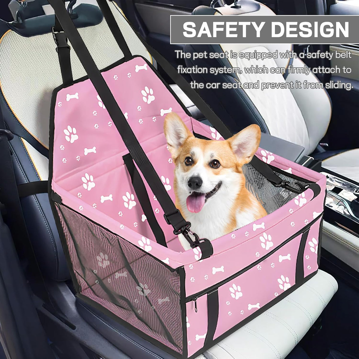 Pet Car Seat, Waterproof Breathable Oxford Cat Dog Car