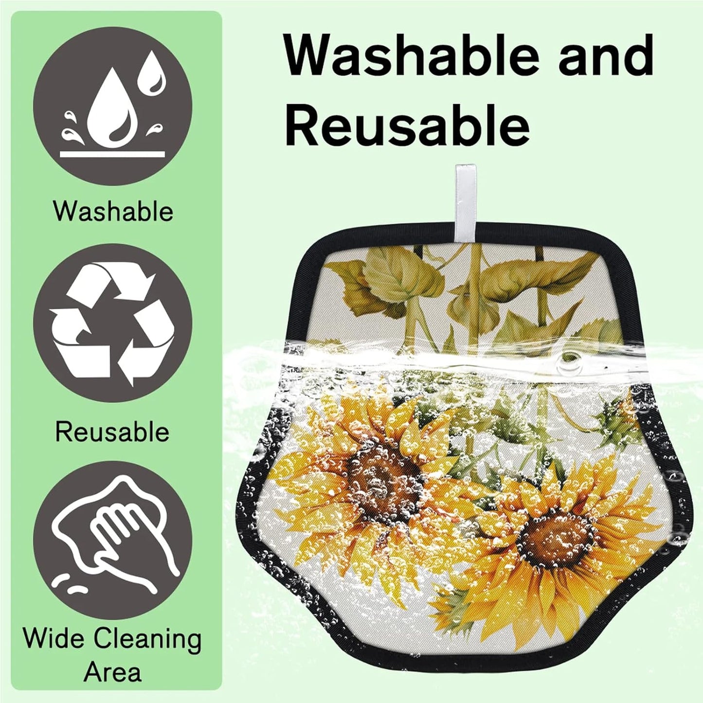 Plants Theme Sunflower 2Pcs Electrostatic Reusable Pet Hair