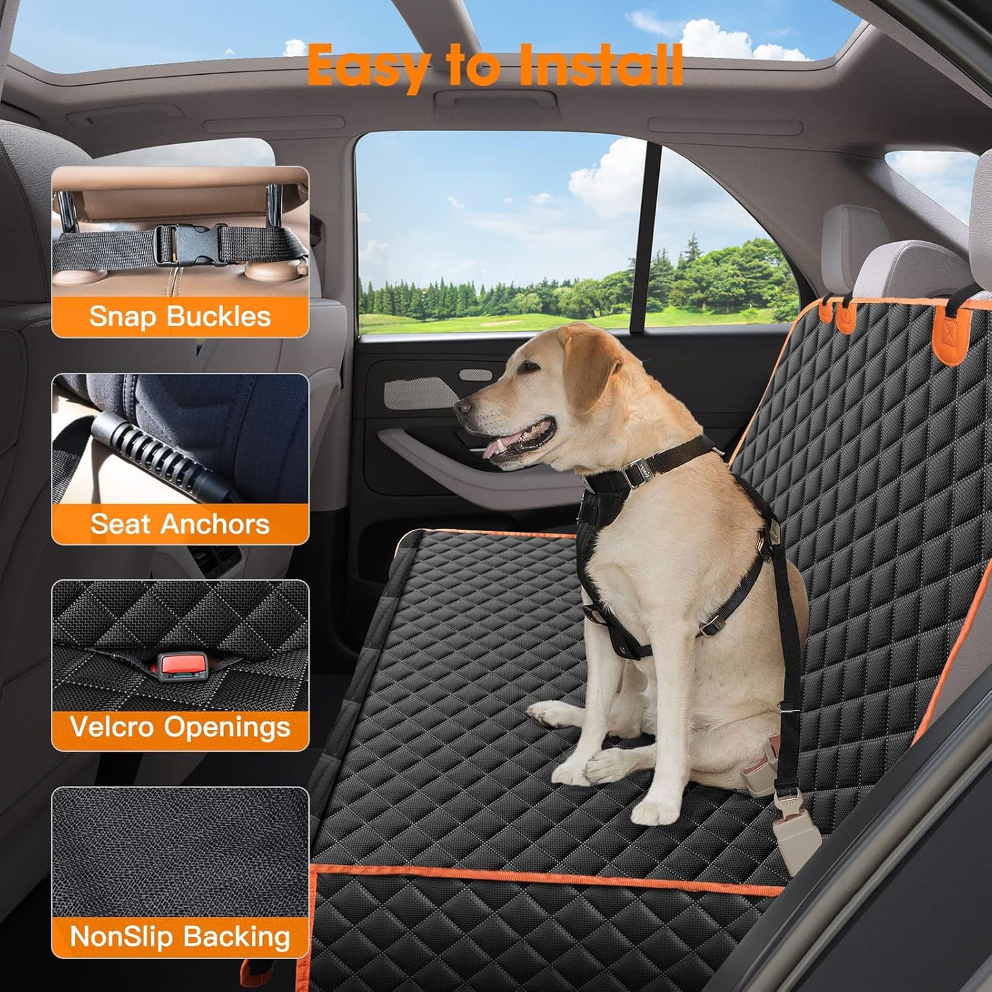 Dog Seat Cover for Back Seat Waterproof Dog Seat Covers for