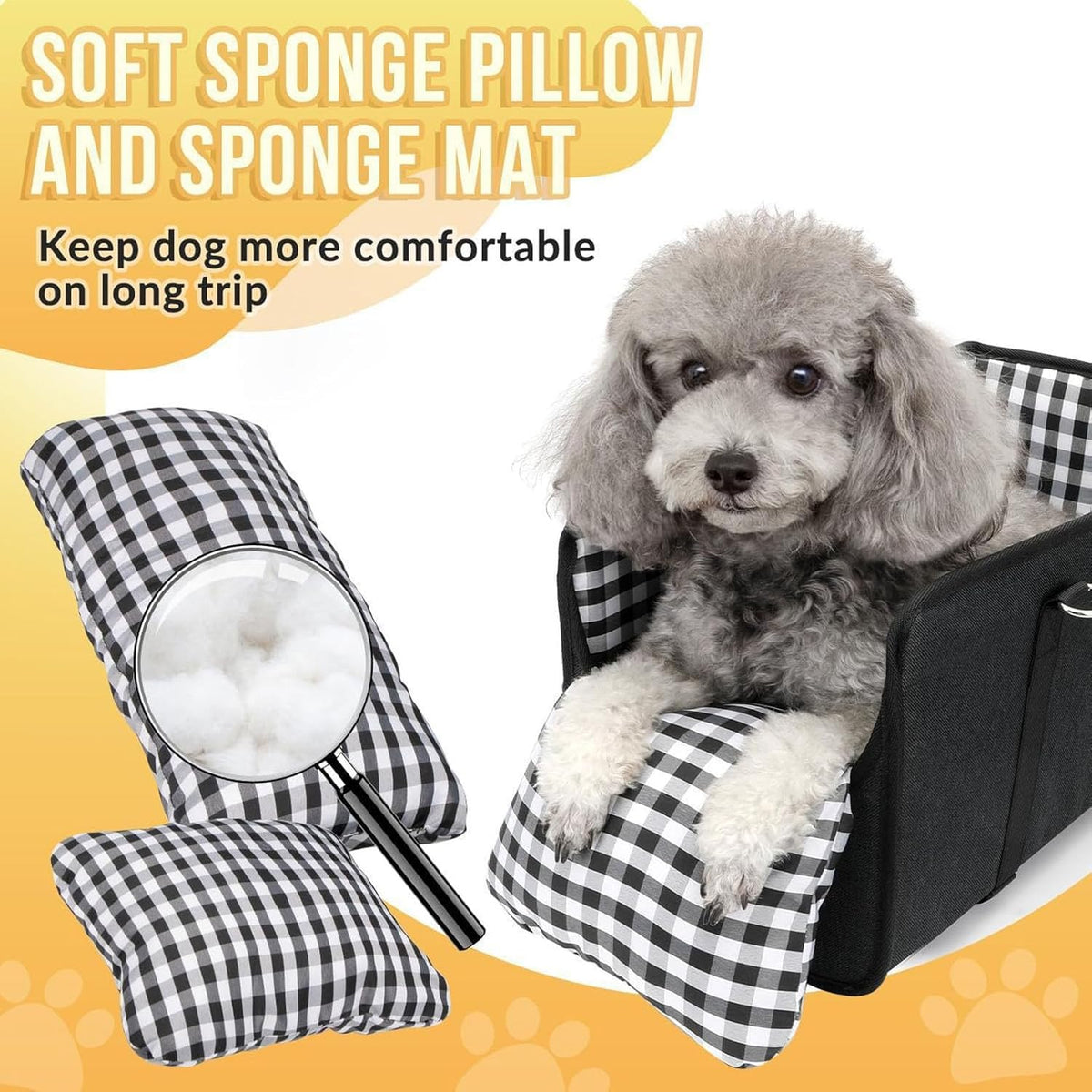 Console Dog Car Seat, Anti Collapse Pet Carseat Portable