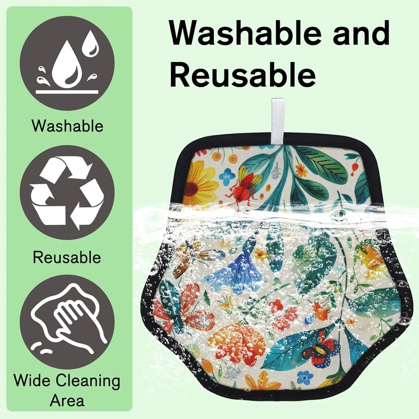 Floral Spring Summer 2Pcs Electrostatic Reusable Pet Hair