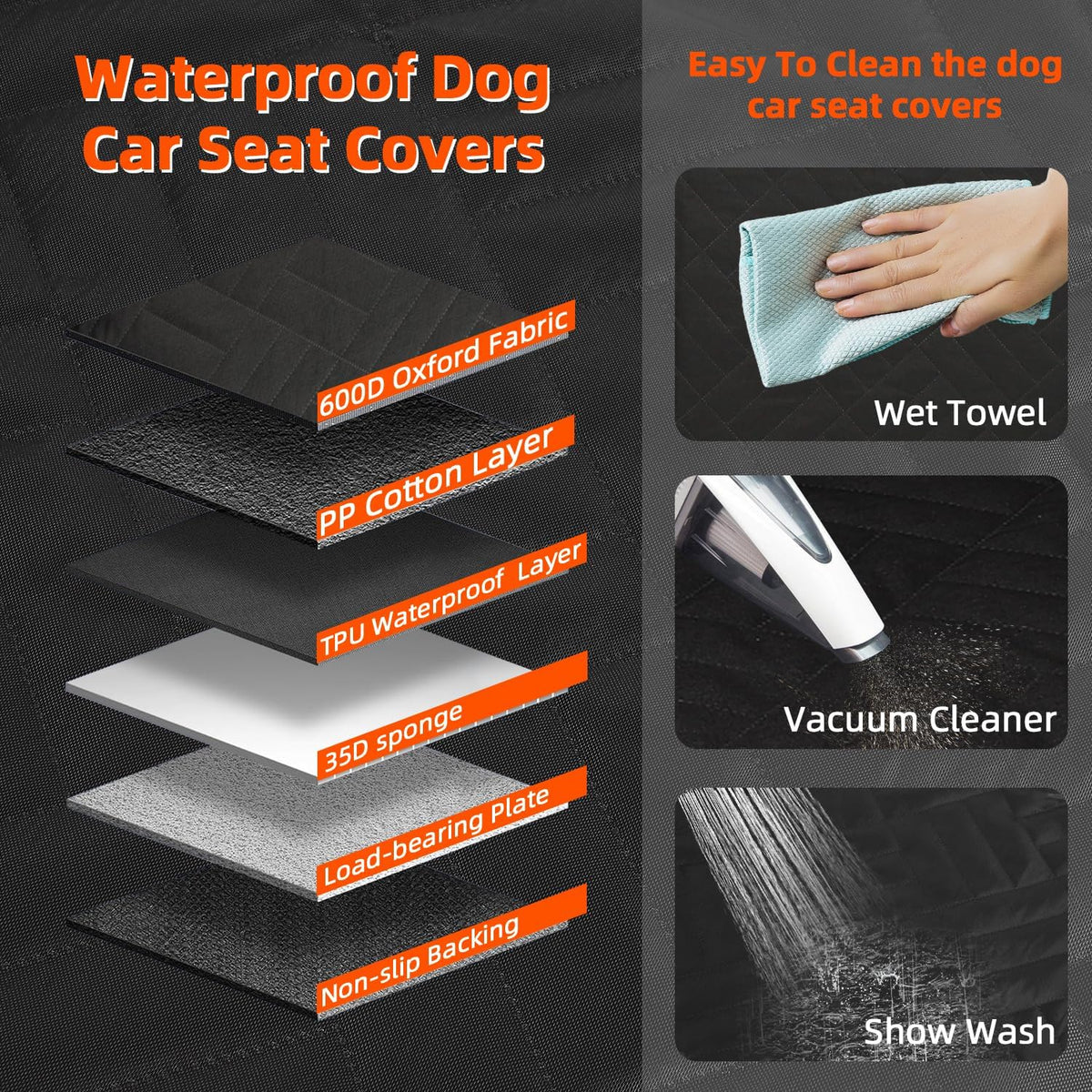 Back Seat Extender for Dogs, 600D Heavy Dog Car Seat Cover