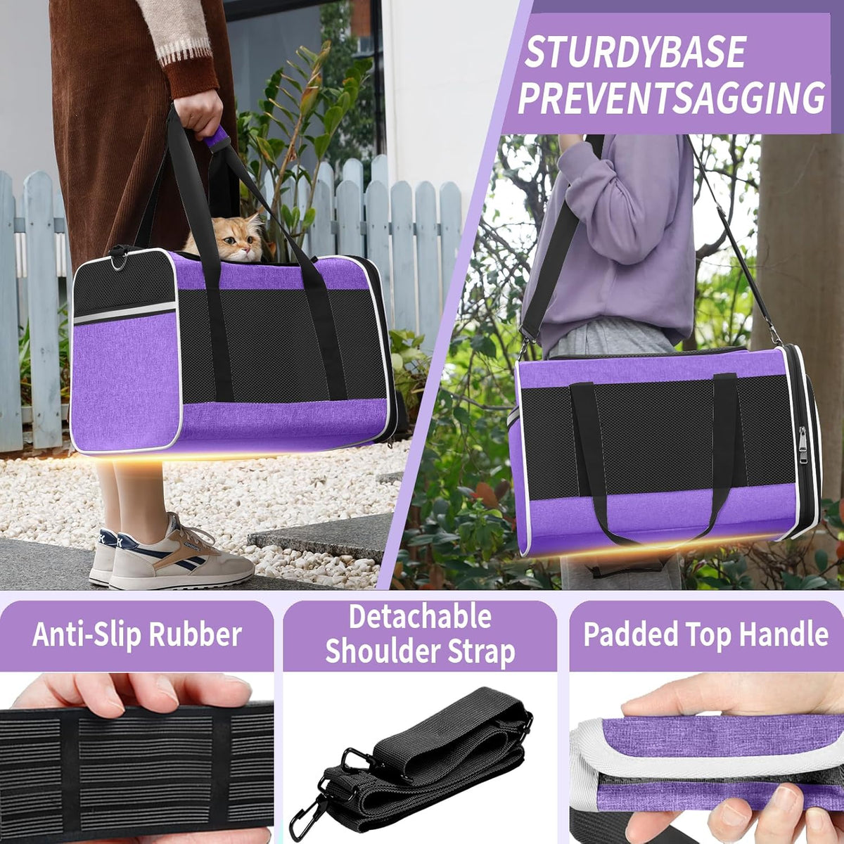 Pet Carrier for Large Cat 20 lbs+ / Soft Sided Small Dog 12