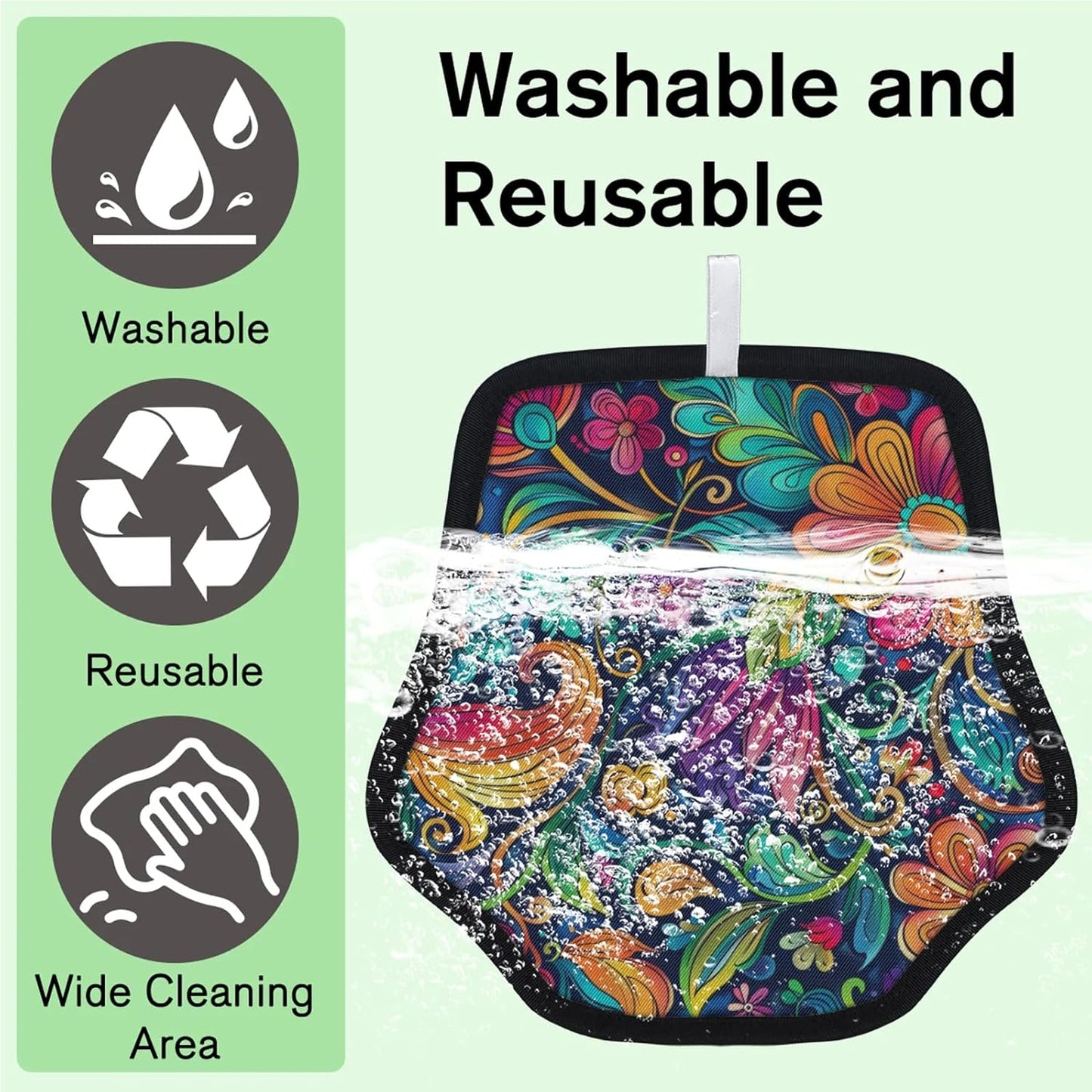 Ethnic Floral 2Pcs Electrostatic Reusable Pet Hair Removal