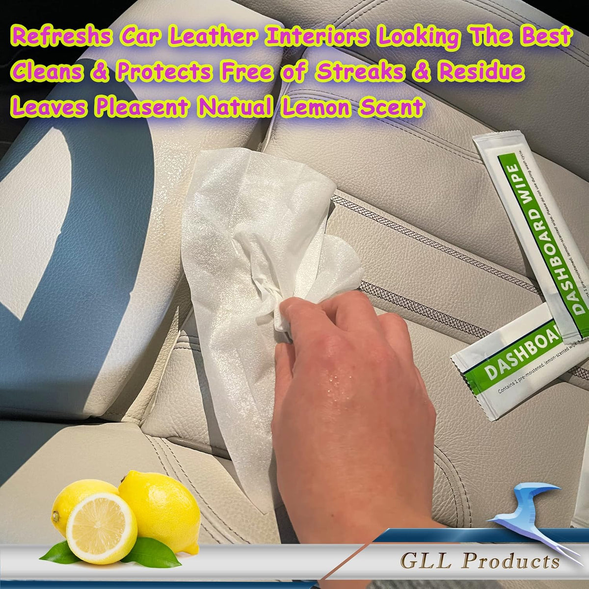 Car Dashboard Wipes, Car Cleaning Cloths Pre-Moisturized
