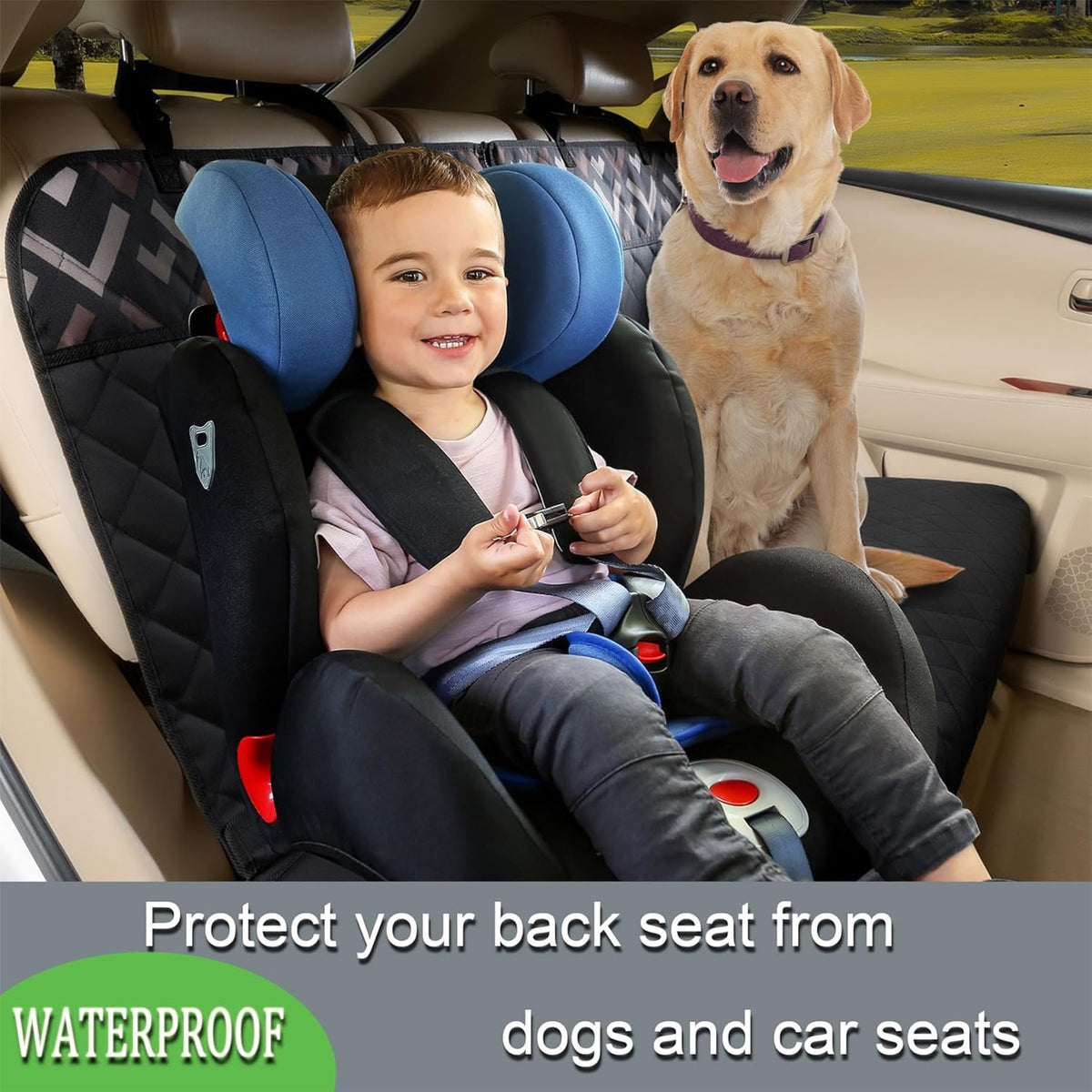 Back Car Seat Cover for Dogs, Nonslip Waterproof Dog Car