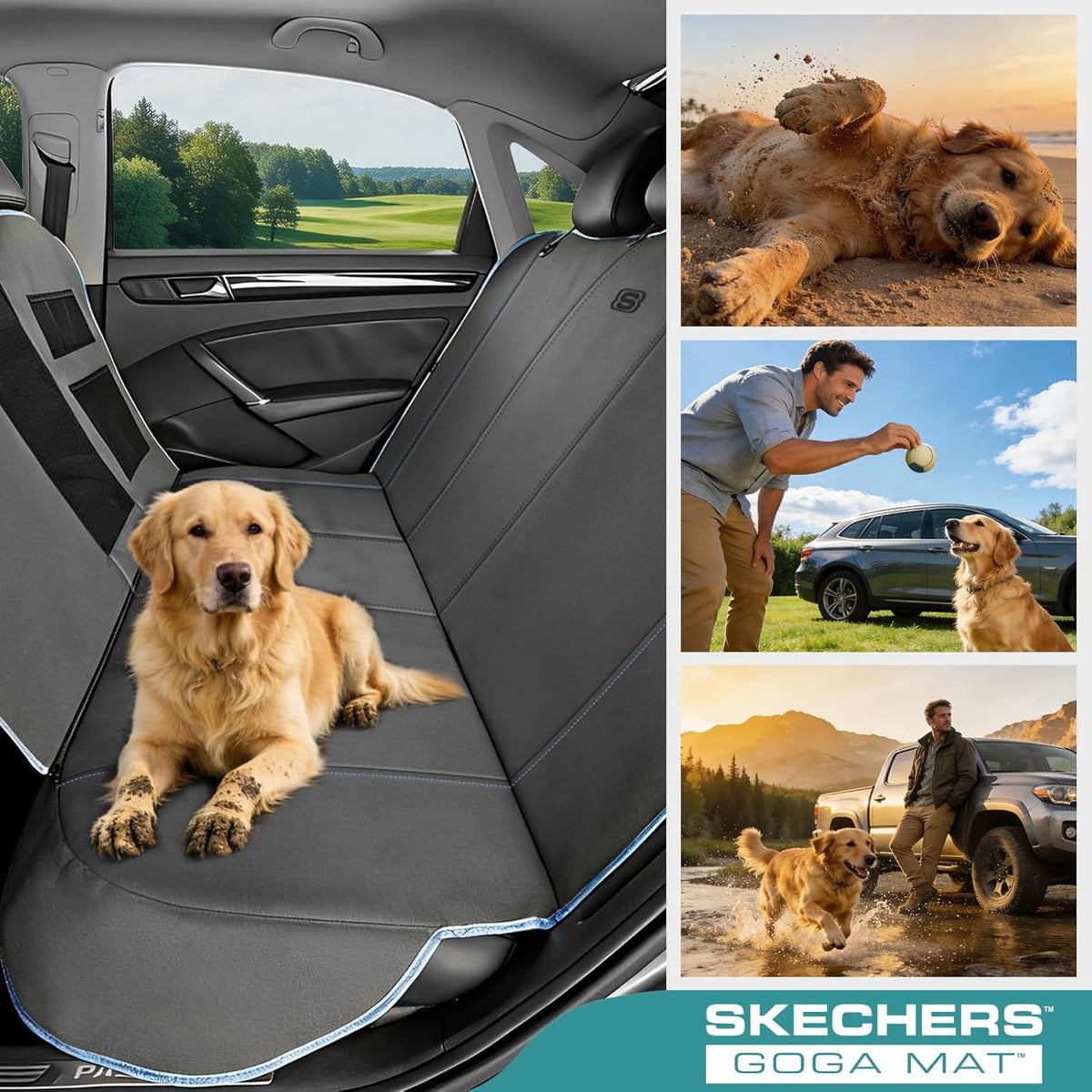 Dog Car Seat Cover GOGA MAT, Seat Extender for Dogs