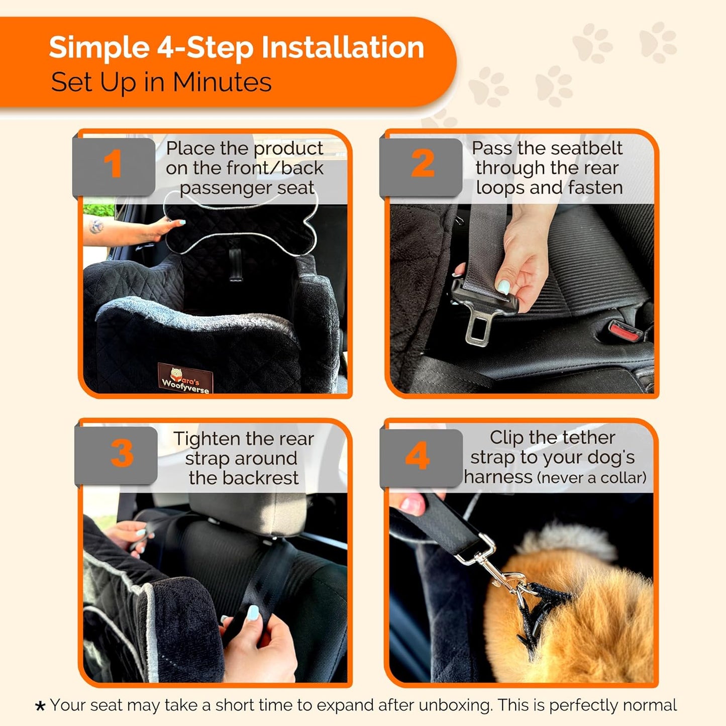 Yara’s Woofyverse Dog Seat for Car – Booster Seat for Small