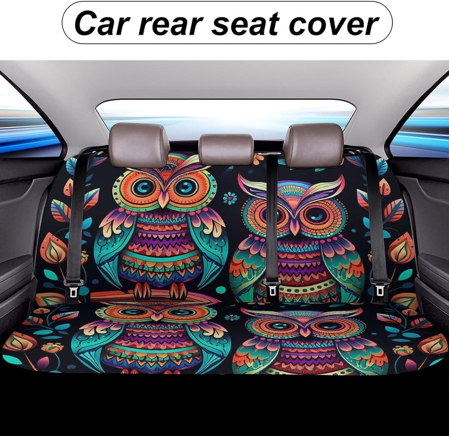 Colorful Owl Pictures Dog Car Seat Covers Waterproof Truck