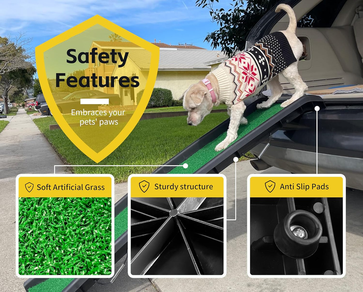 PawStep 50894 Pet Ramp – Foldable Portable Dog Ramp with