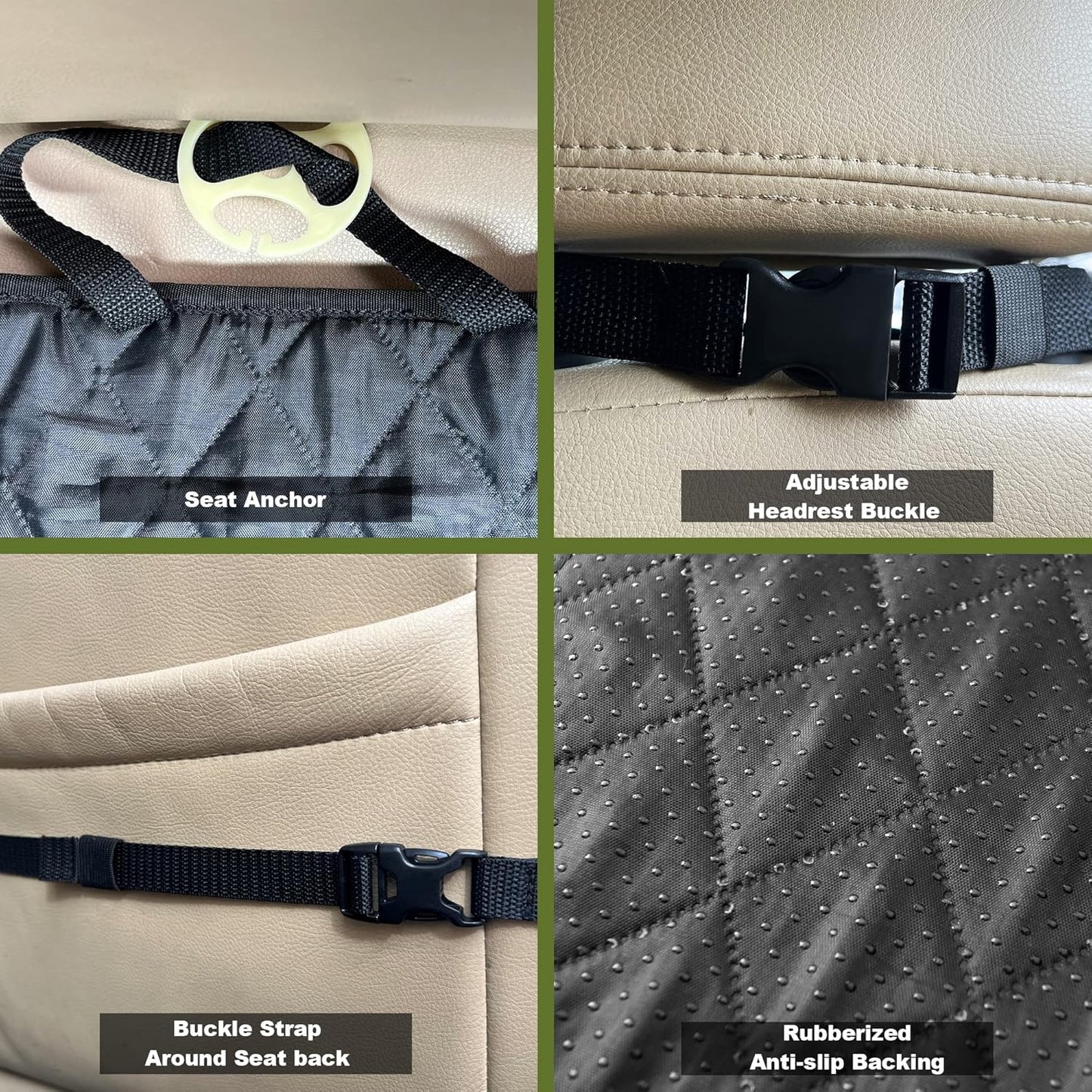 2 Packs Car Front Seat Cover for Dogs, Waterproof Pet Car