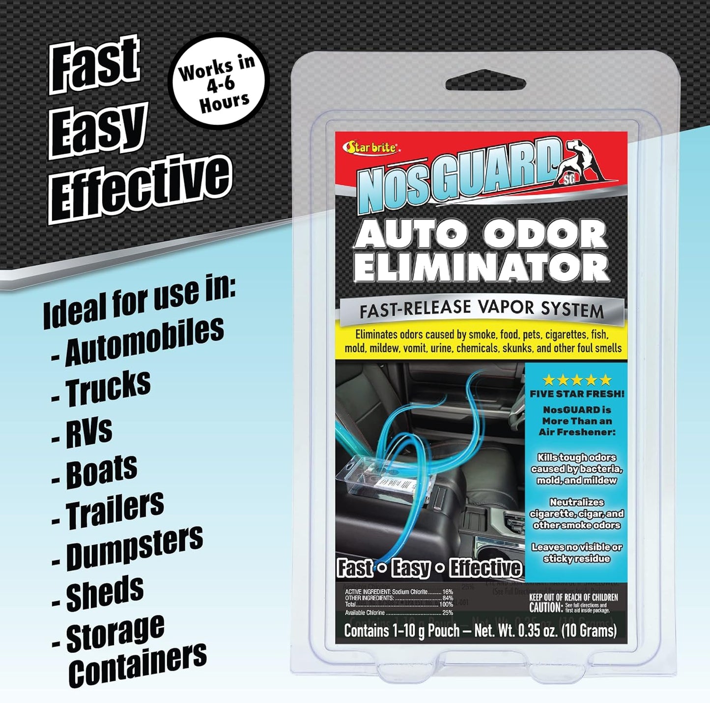 Auto Odor Eliminator, Fast Release Vapor System Eliminates
