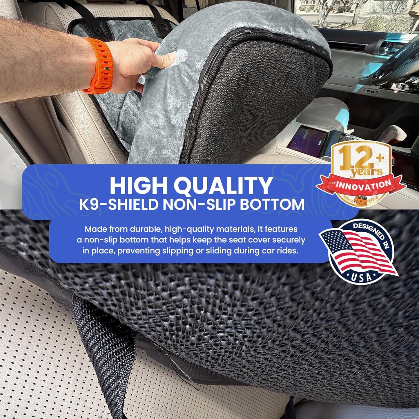 Dog Car Seat – Plush Travel Bed for SUVs, Trucks & Sedans –
