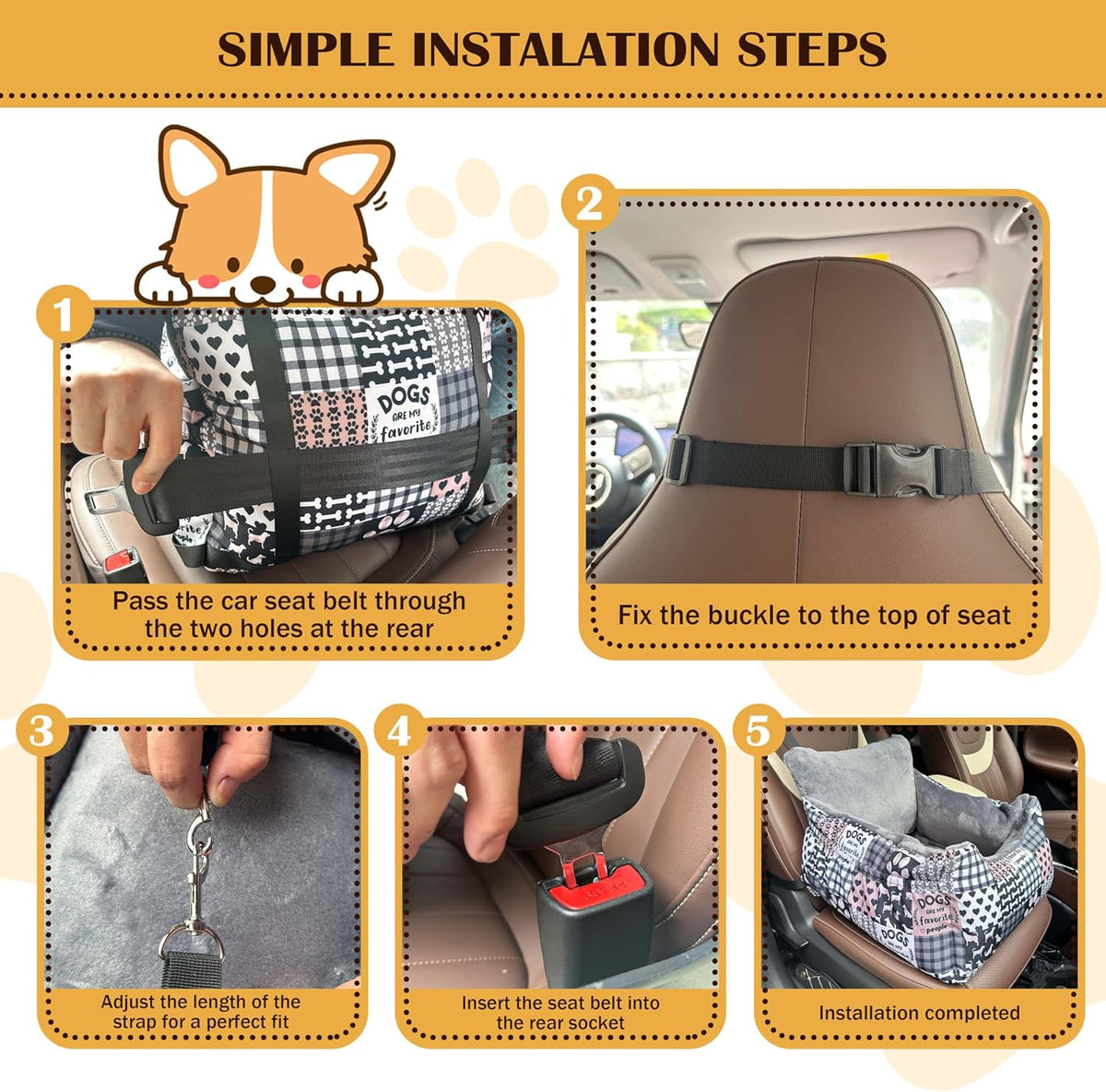 Dog Car Seats for Small Medium Sized Dogs Carseat for Car