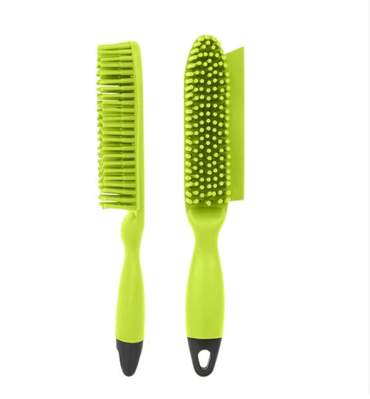 Rubber Pet Hair Removal Brush with Squeegee, Wet & Dry Bath