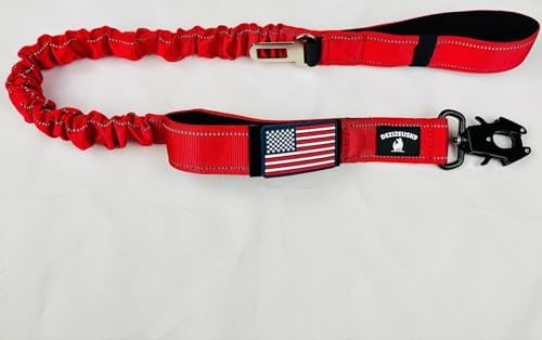 Heavy Duty Bungee Dog Leash - Shock Absorbing, Seat Belt