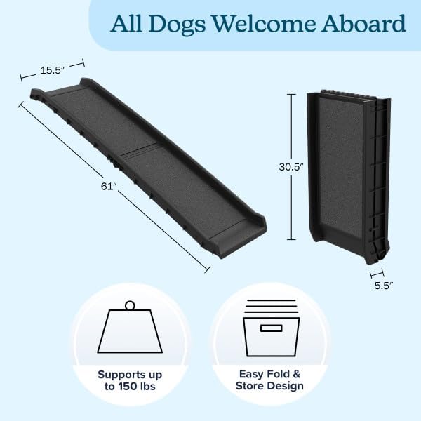 Dog Ramp - Folding, Nonslip Pet Ramp for Dogs to Get into