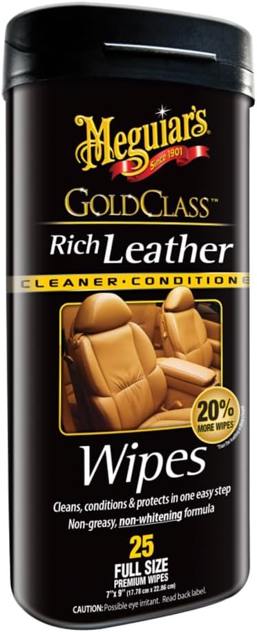 Meguiar’s Gold Class Rich Leather Wipes - Leather Car