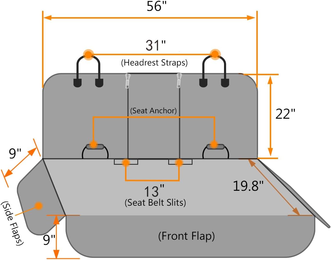 Honest Dog Car Seat Covers, Dog seat Cover with Side Flap