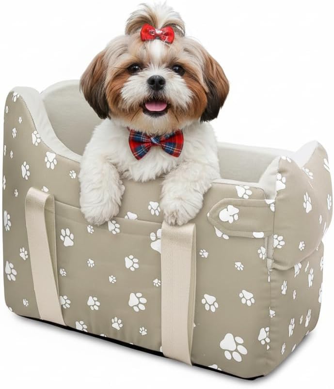 Dog Car Seat for Small Dogs – Center Console Pet Carrier