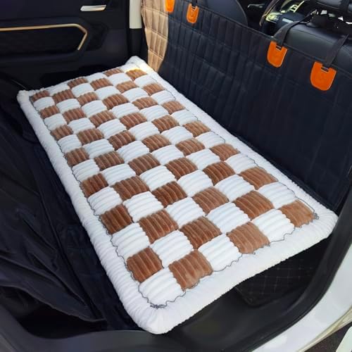 Backseat Pet Bed Mat, Truck Plaid Dog Bed for Car Back