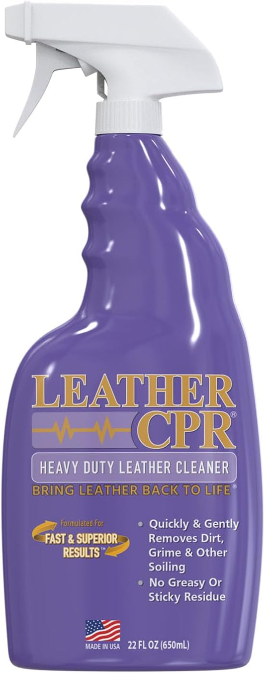 Leather CPR Heavy Duty Leather Cleaner 22oz, Car Leather CPR Cleaner and Conditioner Companion for Heavily Soiled Car Seats, Couches, Purses, Boots, Saddles, Purses & Shoes