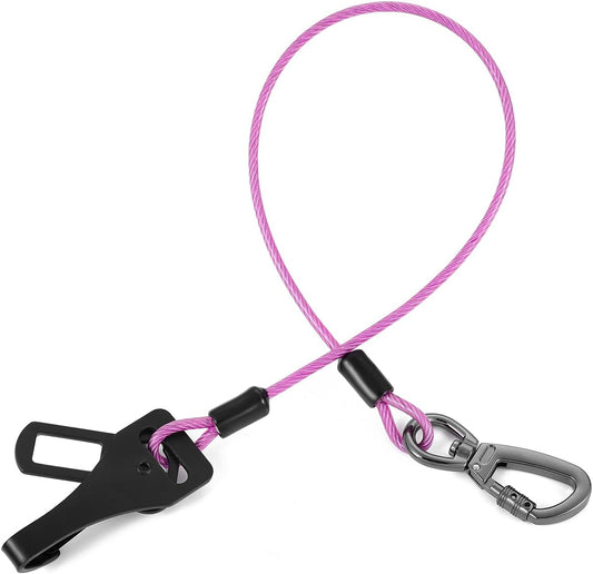 3-in-1 Dog Car Seat Belt Harness - Chew-Proof Steel Cable Seatbelt with Heavy-Duty Buckle & Clip - High Tensile Strength Car Safety Restraint for Small, Medium, Large Dogs (Purple, 32 inch/80 CM)